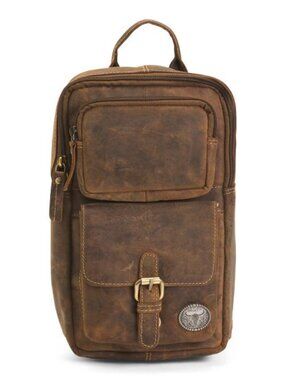 AMERICAN BISON Leather Large Chest Bag